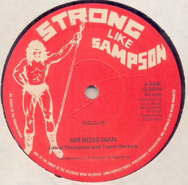 Linval Thompson & Ranking Trevor / Barnabas : Mr Boss Man / Stop Pushing Me Around (12", Red)