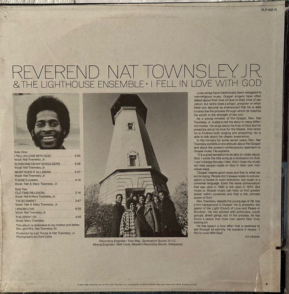 Reverend Nat Townsley, Jr.* & The Lighthouse Ensemble : I Fell In Love With God (LP, Album)