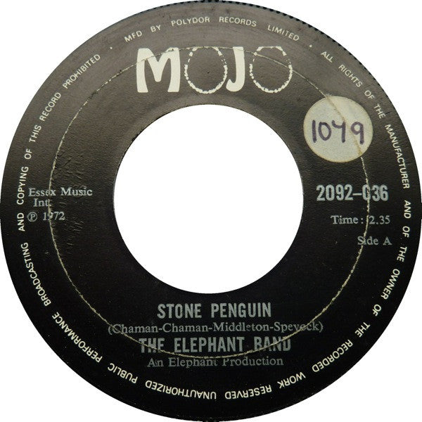 The Elephant Band : Stone Penguin / Groovin' At The Apollo (7", Single)