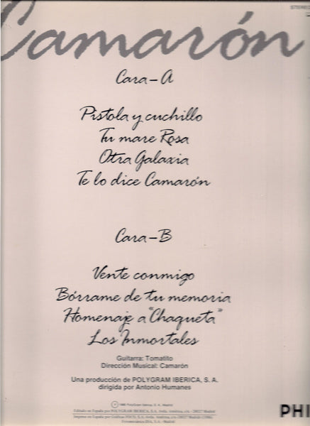 Camarón* : Te Lo Dice Camarón (LP, Album)