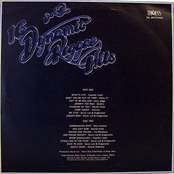 Various : 16 Dynamic Reggae Hits Vol 2 (LP, Comp)
