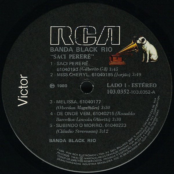 Banda Black Rio : Saci Pererê (LP, Album)