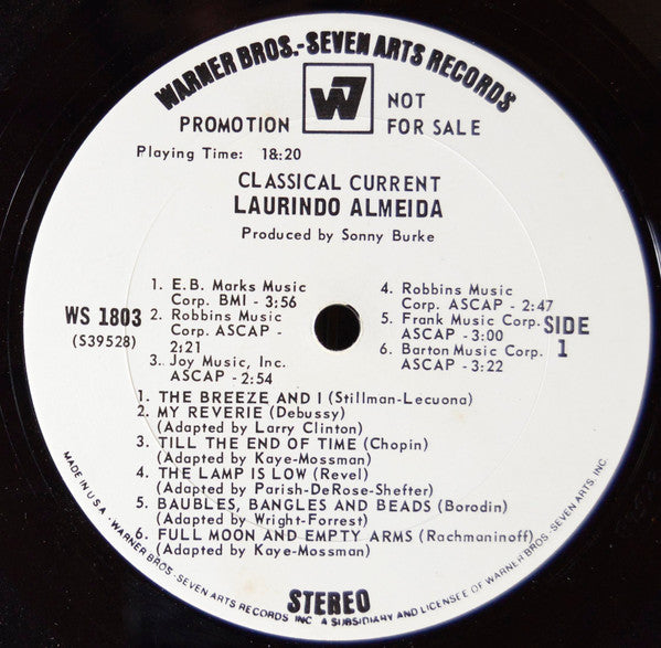 Laurindo Almeida : Classical Current (LP, Album, Promo)