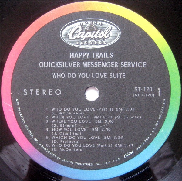 Quicksilver Messenger Service : Happy Trails (LP, Album, Scr)