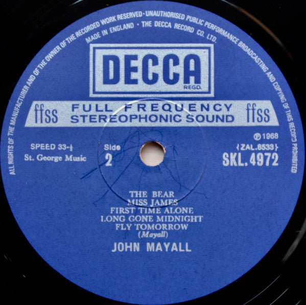 John Mayall : Blues From Laurel Canyon (LP, Album, RE, Sin)