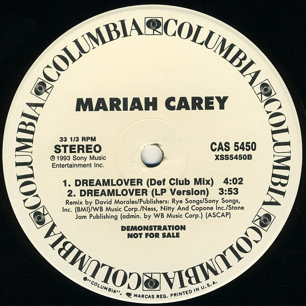 Mariah Carey : Dreamlover (12", Single, Promo)