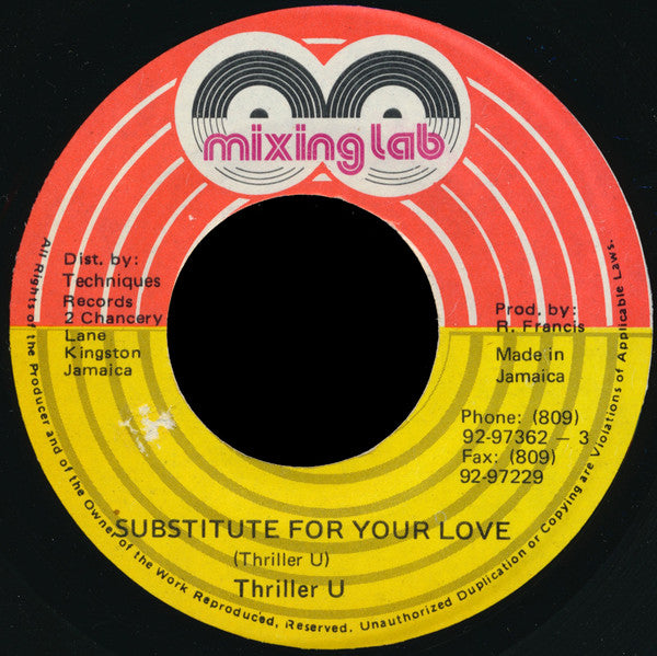 Thriller U : Substitute For Your Love (7")