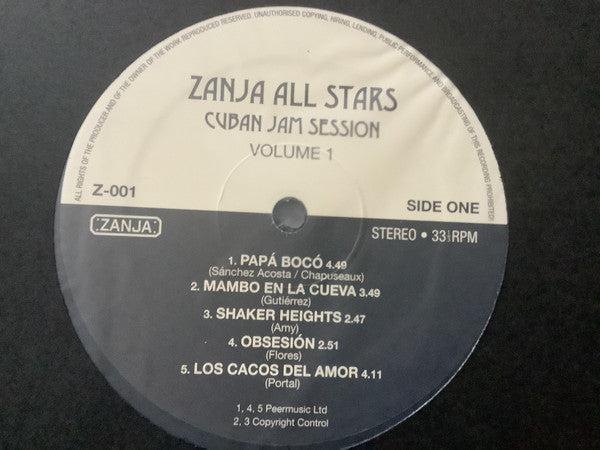 Zanja All Stars : Cuban Jam Session Volume 1 (LP, Album)