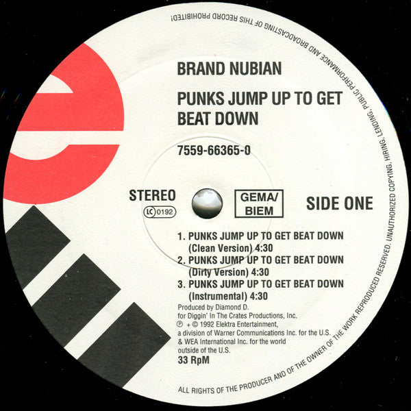 Brand Nubian : Punks Jump Up To Get Beat Down (12")