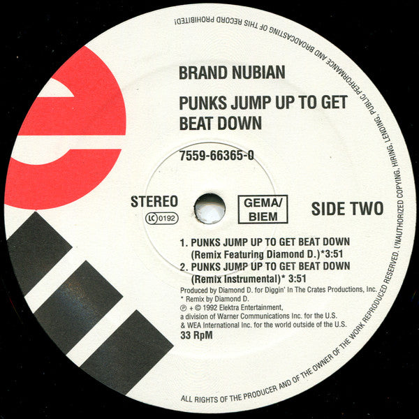 Brand Nubian : Punks Jump Up To Get Beat Down (12")