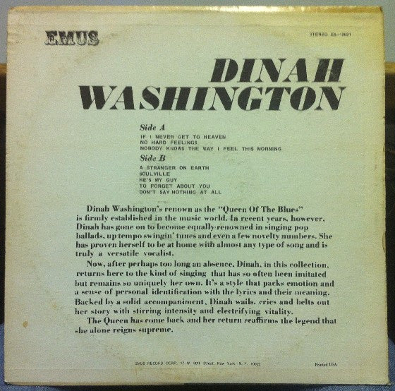 Dinah Washington : Dinah Washington (LP)