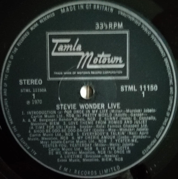 Stevie Wonder : Stevie Wonder Live (LP, Album)