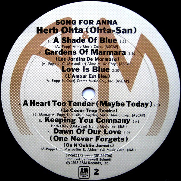 Herb Ohta : Song For Anna (LP, Album, Ter)