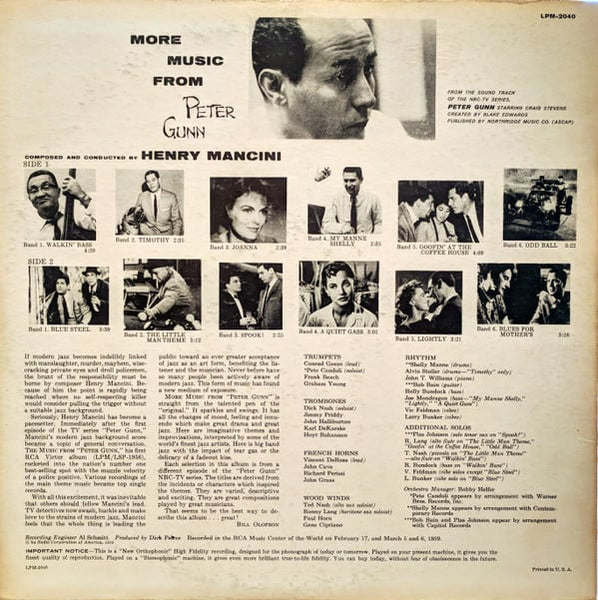 Henry Mancini : More Music From Peter Gunn (LP, Album, Mono, Ind)