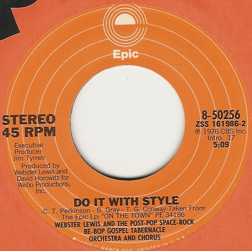Webster Lewis : Do It With Style (7")