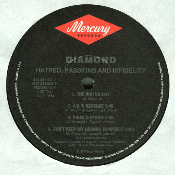 Diamond* : Hatred, Passions And Infidelity (2xLP, Album)