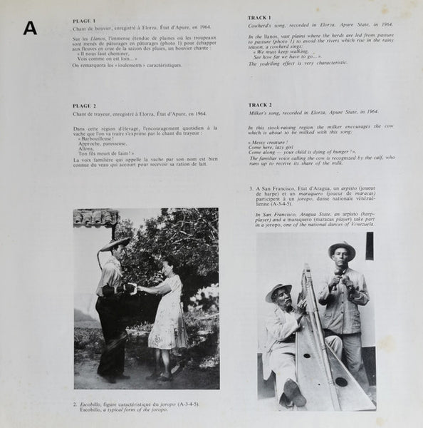 Various : Musica Folklorica De Venezuela (LP, Mono)