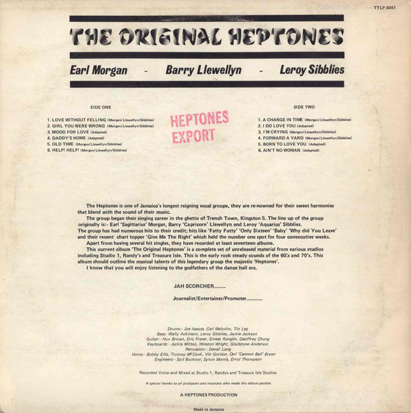 The Heptones : The Original Heptones (LP, Album)