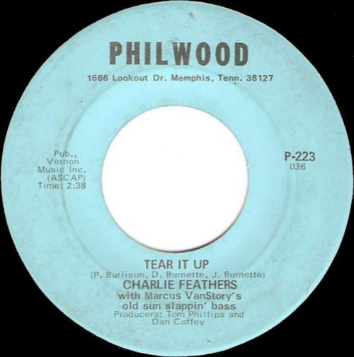 Charlie Feathers With Marcus Van Story : Tear It Up (7", Single)