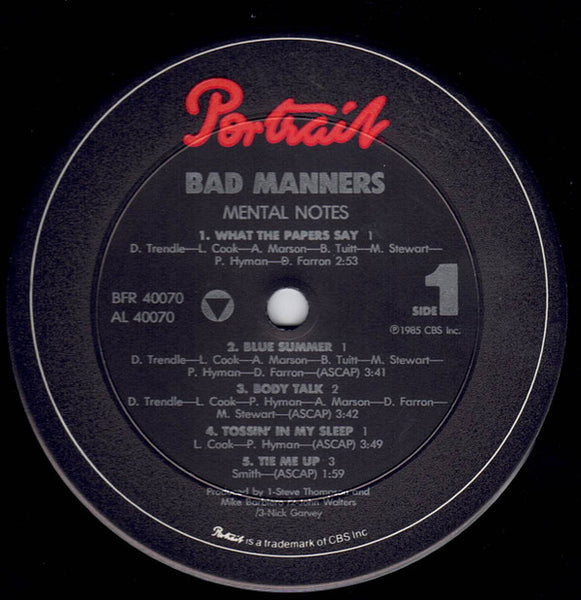 Bad Manners : Mental Notes (LP, Album)