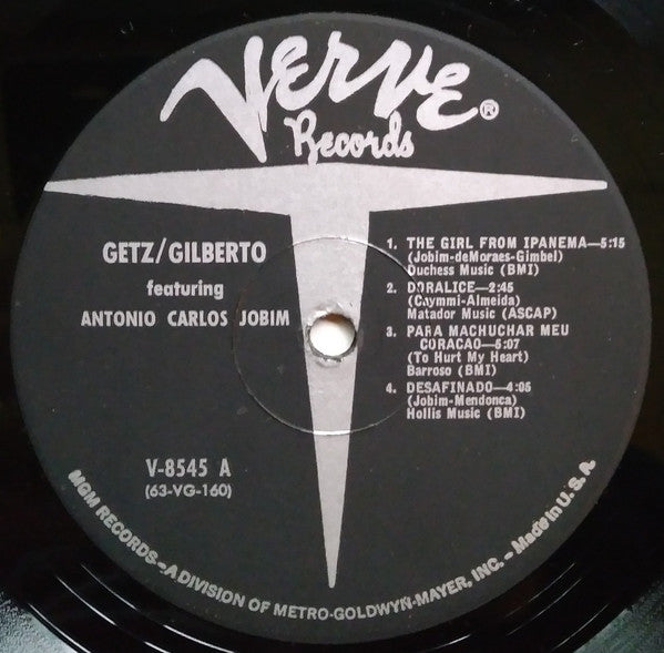 Stan Getz / João Gilberto Featuring Antonio Carlos Jobim : Getz / Gilberto (LP, Album, Mono, MGM)