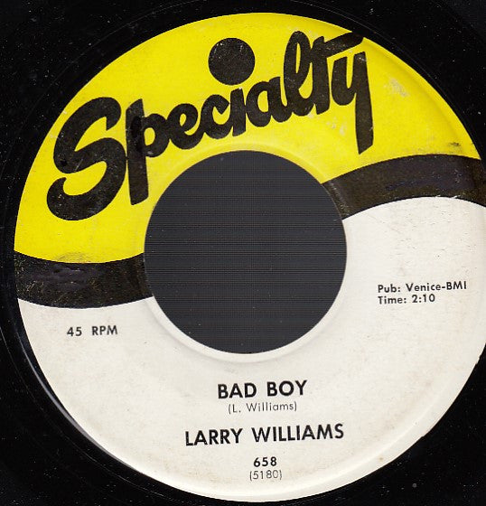 Larry Williams (3) : Bad Boy / She Said, "Yeah" (7", Single)