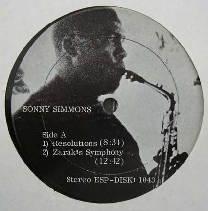 Sonny Simmons : Music From The Spheres (LP, Album)