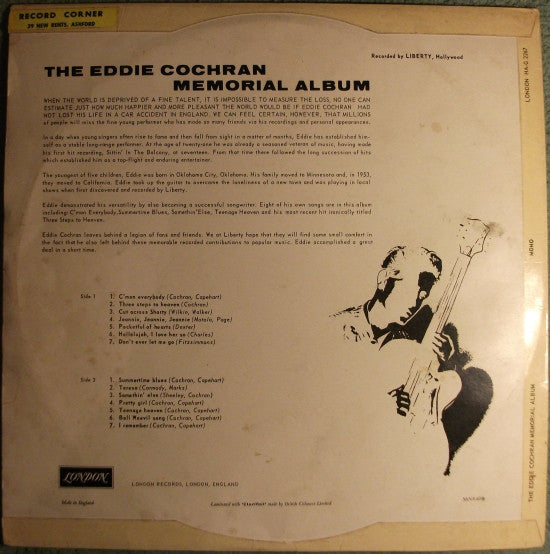 Eddie Cochran : The Eddie Cochran Memorial Album (LP, Album, Mono)