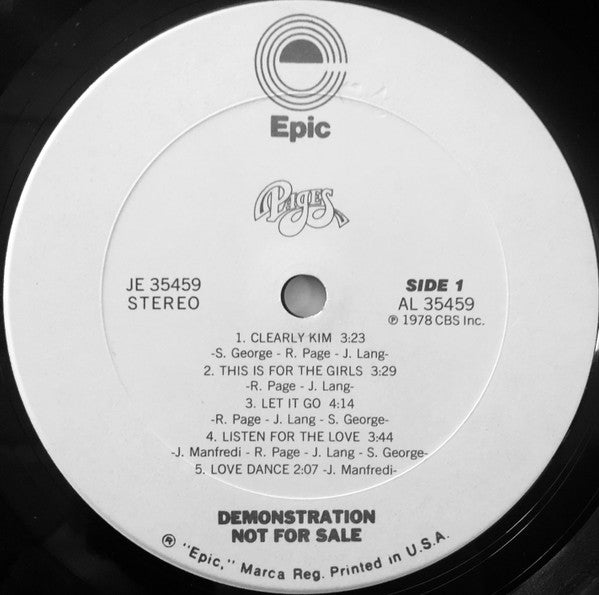 Pages (2) : Pages (LP, Album, Promo)
