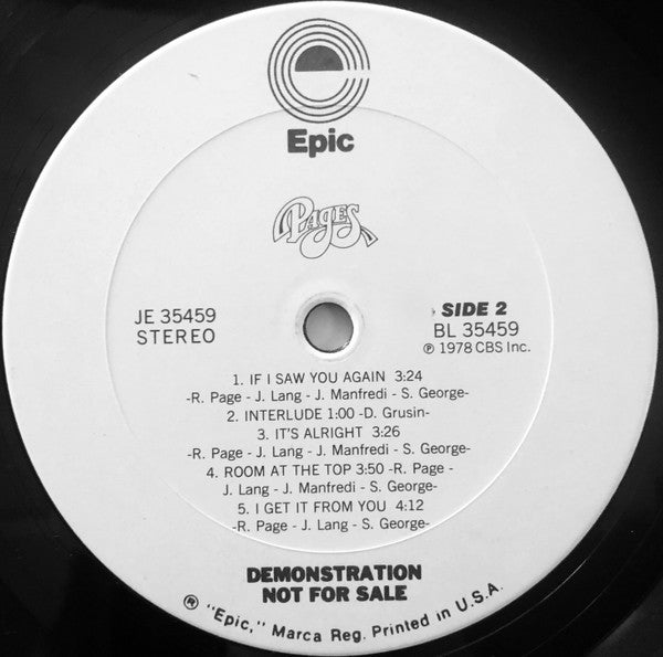 Pages (2) : Pages (LP, Album, Promo)