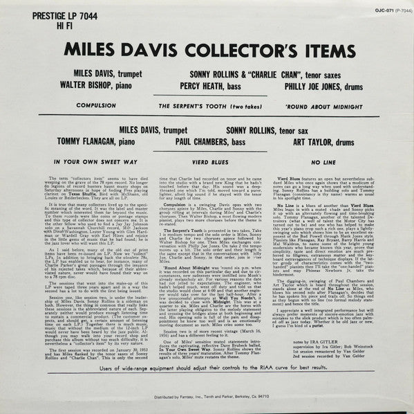 Miles Davis : Collectors' Items (LP, Album, Mono, RE)