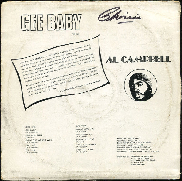 Al Campbell : Gee Baby (LP, Album, RE)