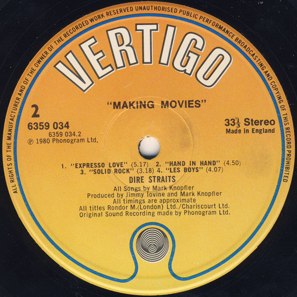 Dire Straits : Making Movies (LP, Album, M/Print)