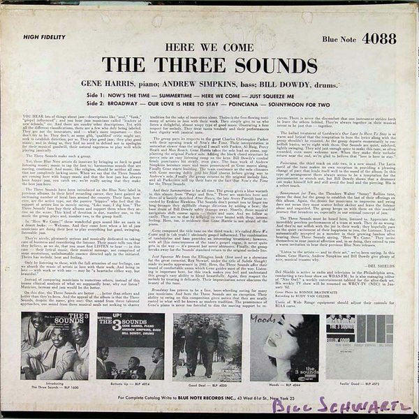 The Three Sounds : Here We Come (LP, Album, Mono)