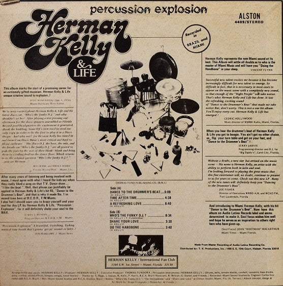 Herman Kelly & Life : Percussion Explosion! (LP, Album)