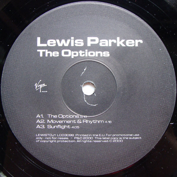 Lewis Parker : The Options (12", Promo)