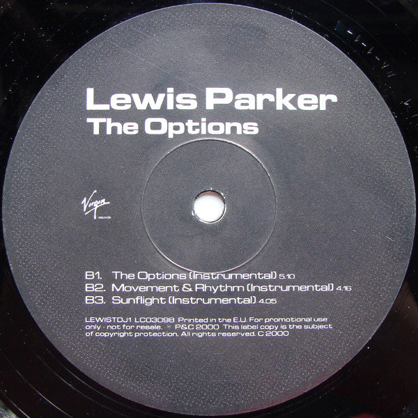 Lewis Parker : The Options (12", Promo)