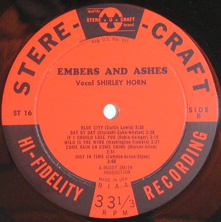 Shirley Horn : Embers And Ashes (LP, Album)