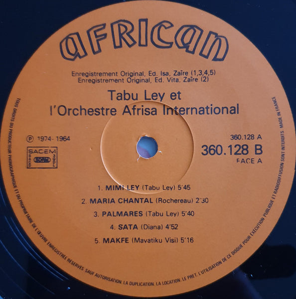 Tabu Ley* & L'Orchestre Afrisa International* : Tabu Ley & L'Orchestre Afrisa International (LP, Comp, RE)
