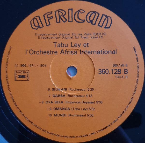 Tabu Ley* & L'Orchestre Afrisa International* : Tabu Ley & L'Orchestre Afrisa International (LP, Comp, RE)