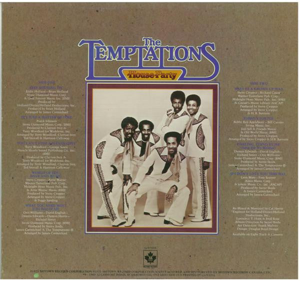 The Temptations : House Party (LP, Album)