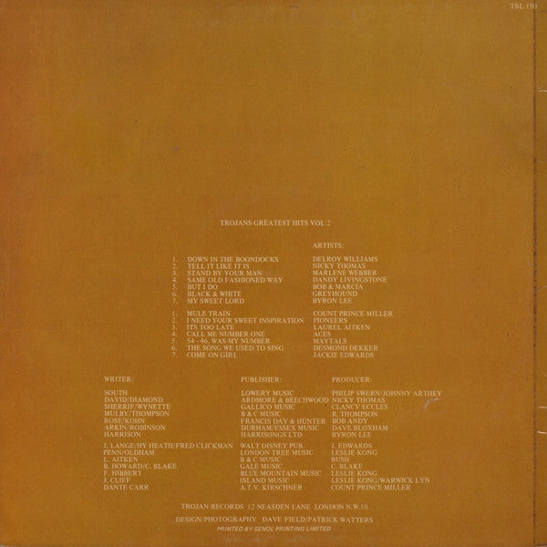 Various : Trojan's Greatest Hits Vol. 2 (LP, Comp)