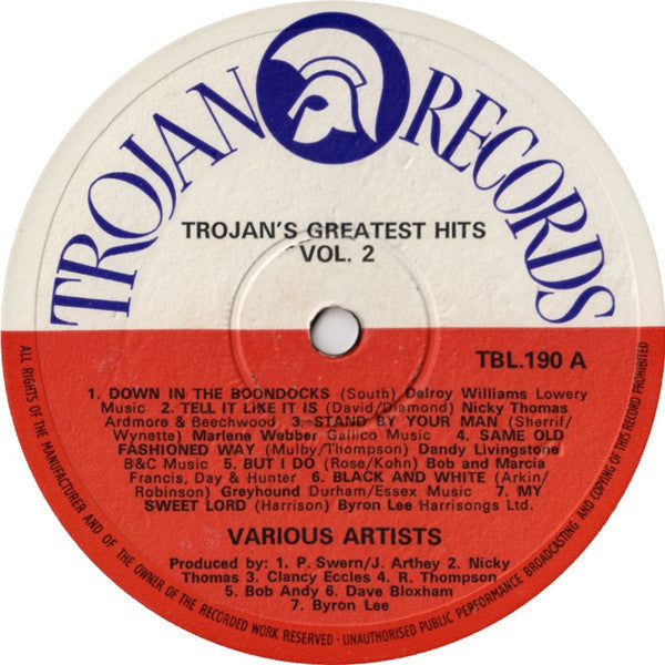 Various : Trojan's Greatest Hits Vol. 2 (LP, Comp)