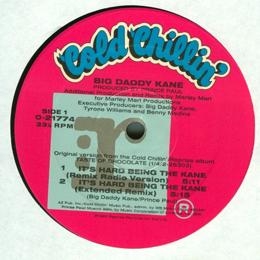 Big Daddy Kane : It's Hard Being The Kane (12", Maxi)