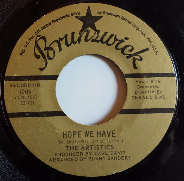 The Artistics : I'm Gonna Miss You  (7", Single, Jukebox, RE, Sty)
