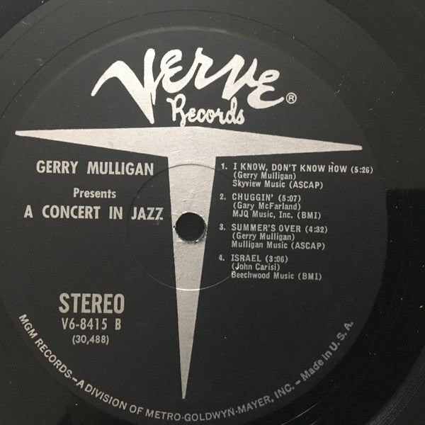 The Concert Jazz Band* : Gerry Mulligan Presents A Concert In Jazz (LP, Album, MGM)