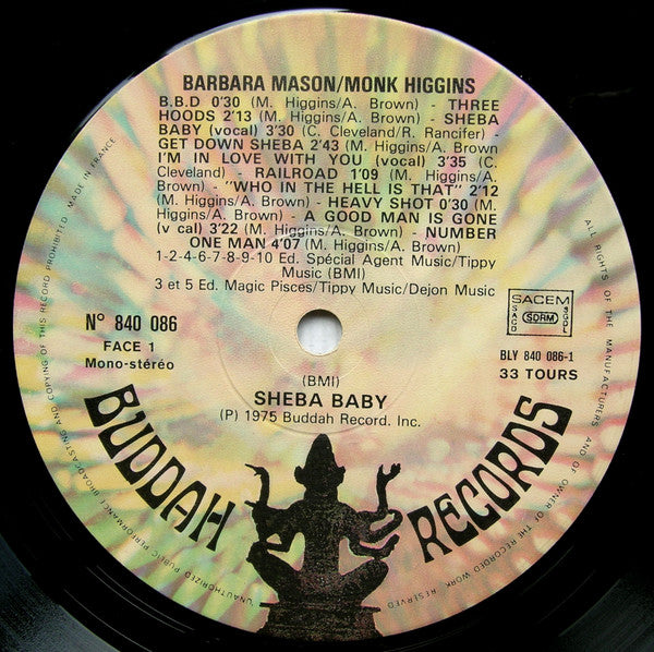 Monk Higgins & Alex Brown, Barbara Mason : Sheba, Baby, Original Motion Picture Soundtrack (LP, Album)