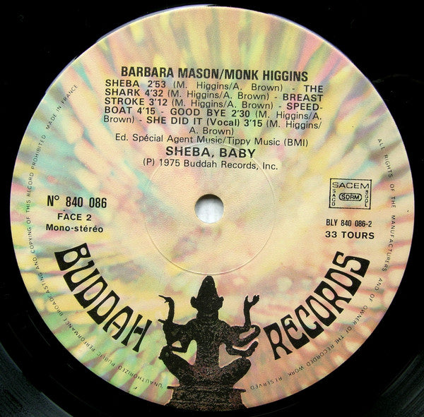 Monk Higgins & Alex Brown, Barbara Mason : Sheba, Baby, Original Motion Picture Soundtrack (LP, Album)