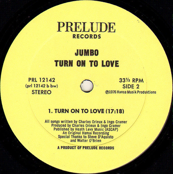 Jumbo (5) : Turn On To Love (LP, Album)