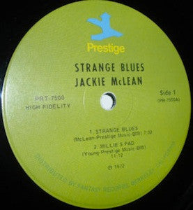 Jackie McLean : Strange Blues (LP, Album, RE, RM)